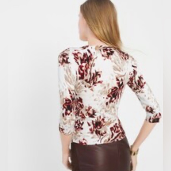 White House Black Market white floral pattern cardigan Size XS - Picture 2 of 9